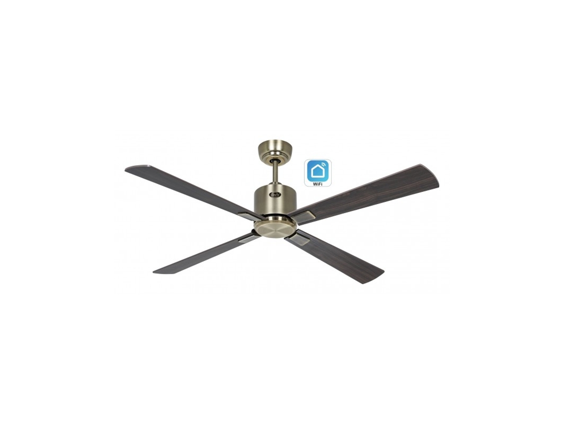 Ventilador de Teto CASAFAN Eco Neo Iii 132Cm com Wifi 944212W Motor Latão Antigo/Cereja e Nogueira