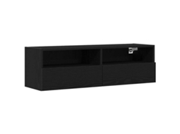 Armário de Tv de Parede Carvalho Preto 100x30x30 cm MAISON EXCLUSIVE
