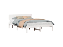 Vidaxl Estrutura Da Cama Com Cabeceira Branco 140 X 200 Cm