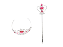 Conjunto de Coroa e Varinha Mágica de Princesa com Glitter WalshLXq para Meninas