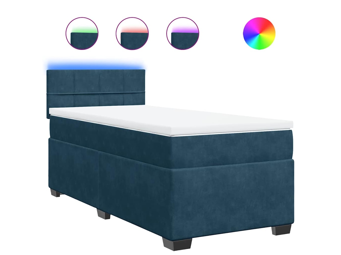 Box Spring Bed, Box Spring Beds Vidaxl Azul Veludo (80 X 200 Cm)