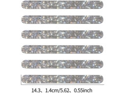 6pcs Protetor de Arranhões para Alça de Porta de Carro com Strass Brilhante Reflexivo Universal (vermelho, Alça)