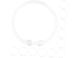 Anéis De Acrílico Transparente Para Chuveiro Com Fecho De Pressão, 15 Peças, Fáceis De Instalar, Formato Circular Para