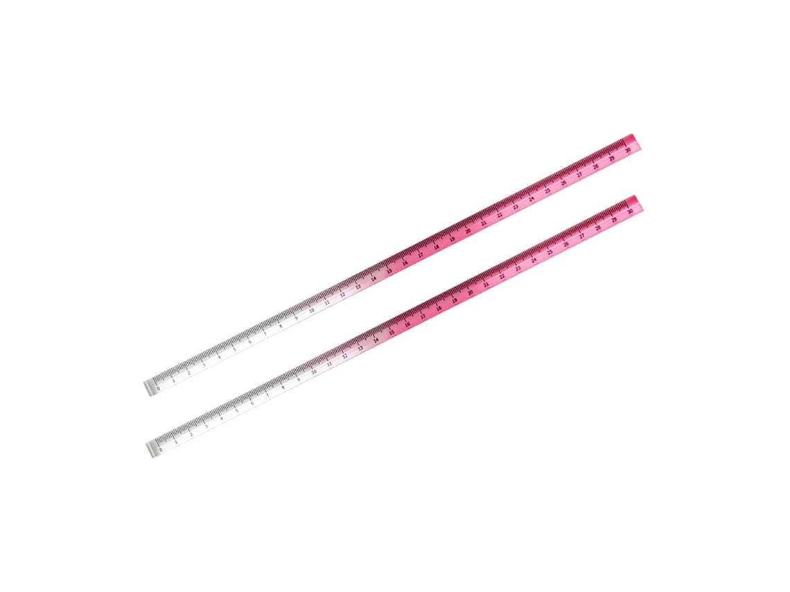 Conjunto De 2 Réguas Acrílico Transparente, Coloridas E Inquebráveis, Para Medição, Uso Escolar E No Escritório, Ideais