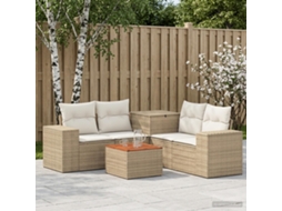 Vidaxl Conjunto De Sofás 6 Unid. Bege E Branco Creme