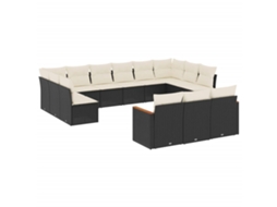 Garden Sofa Set, Garden Sofa Sets Vidaxl Preto Rattan / Vime (n/a)