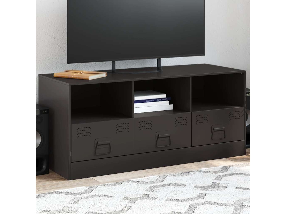 Vidaxl Móvel De Tv 99x39x44 Aço Preto