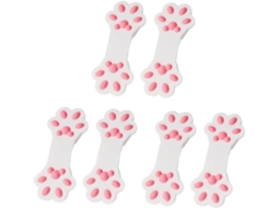 Conjunto de 6 prendedores de alimentos em formato de gato, com datas de lançamento, acessórios para culinária.