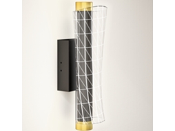 Luminária de Parede Interna com Luzes Led, Design em Grade, Luminária de Cabeceira com Intensidade Regulável, Metal, Preta ZENCORE SERVICES