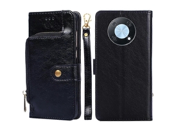 Capa De Couro Com Zíper Para Huawei Nova Y90 4g