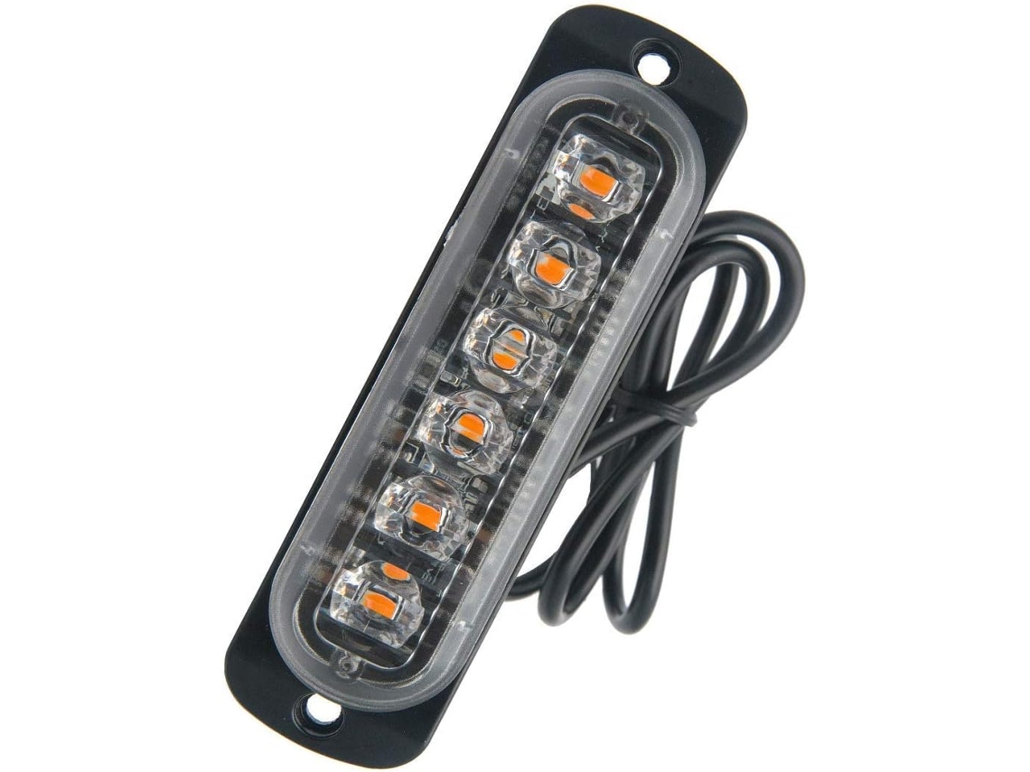 Luzes Estroboscópicas De Emergência Baceyong, Âmbar Para Recuperação De Veículos, Com 6 Leds, Barra De Luz Laranja Para