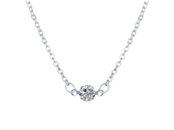 Colar De Diamante Simples (prata)