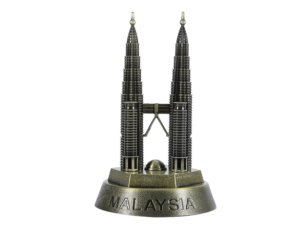 Modelo Torre Gêmea Edifício Metal Decoração Mesa Presente