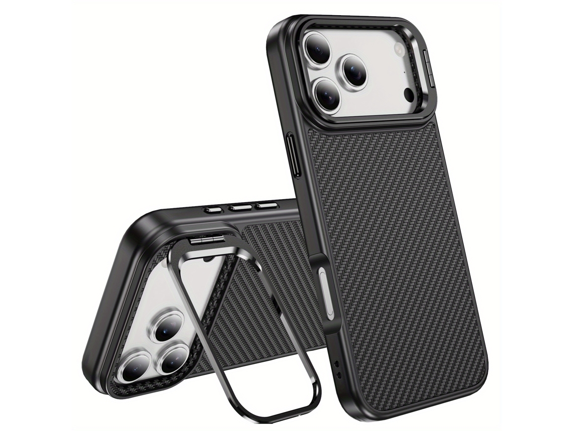 Capa Magnética Para Celular Com Suporte E Proteção Militar Para Iphone 17, Proteção Anti-impressão Digital Com Compartimento Oculto, Cinza.