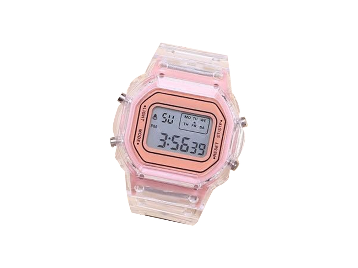 Relógio Esportivo Digital Led À Prova D'água Ouro Rosa