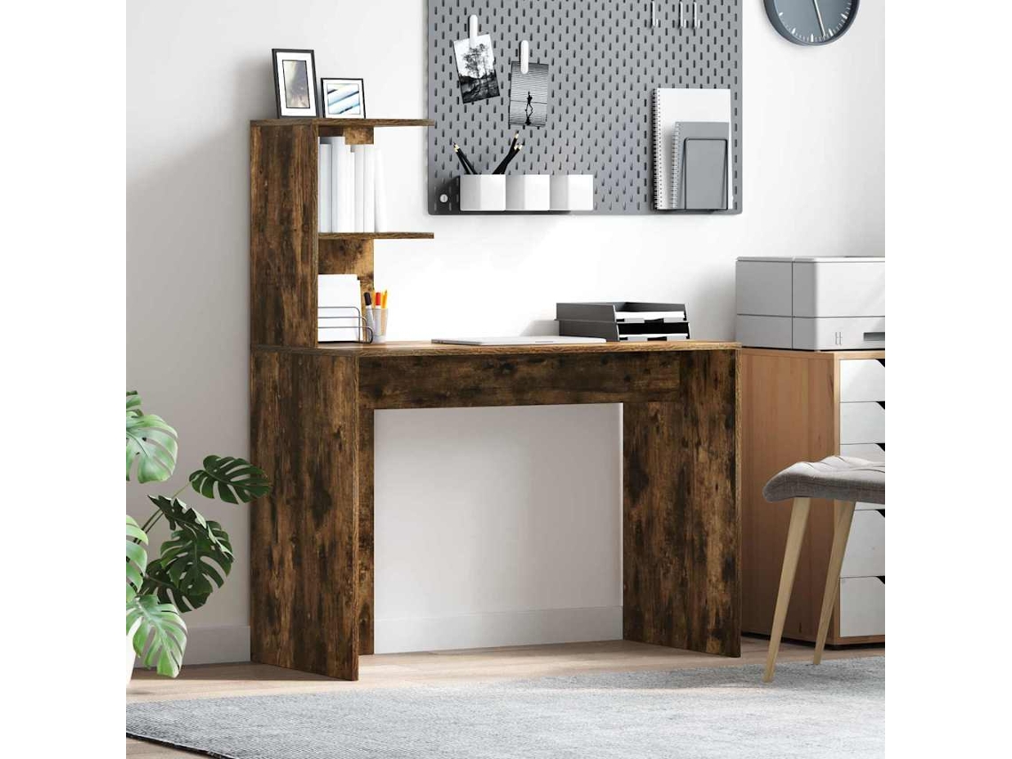 Vidaxl Mesa Carvalho Defumado 102 X 50 X 124 Cm Derivados De Madeira