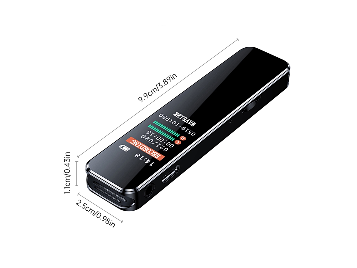 Grabadora De Voz Com Reprodução Ativada Por Voz Gravação Hd 1536kbps Usb2.0
