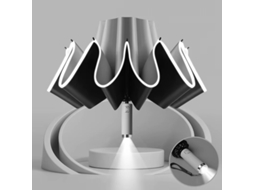 Guarda chuva Dobrável Automático Bege com Design Aprimorado À Prova de Vento Faixa Refletora Luz Led Alça Prática e Resistente À Chuva MDUG