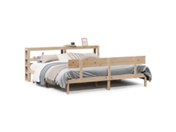Bed Frame, Bed Frames Vidaxl Marrom Madeira De Pinho (200 X 200 Cm)