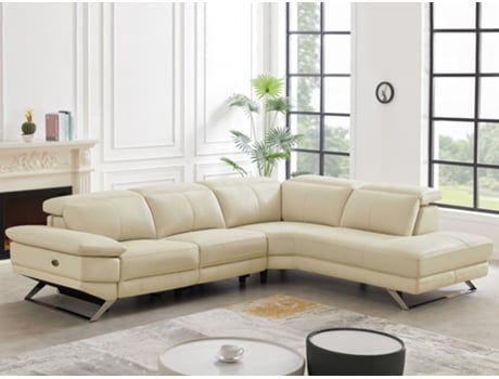 Sofá Relax Elétrico LINEA SOFA (299 x 239 x 76 - Pele - Bege)