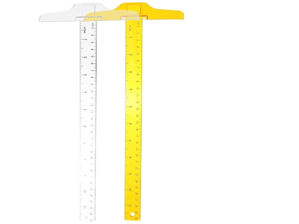 Lurelia Régua Plástica 2 Peças 30cm Com Alta Precisão E Escala Dupla Para Engenharia