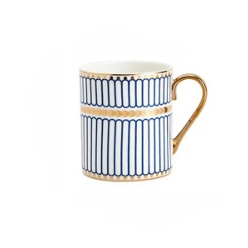 Caneca de Café/escritório de Cerâmica Dourada Pintada À Mão de Luxo MDUG (estilo A, 350 Ml)