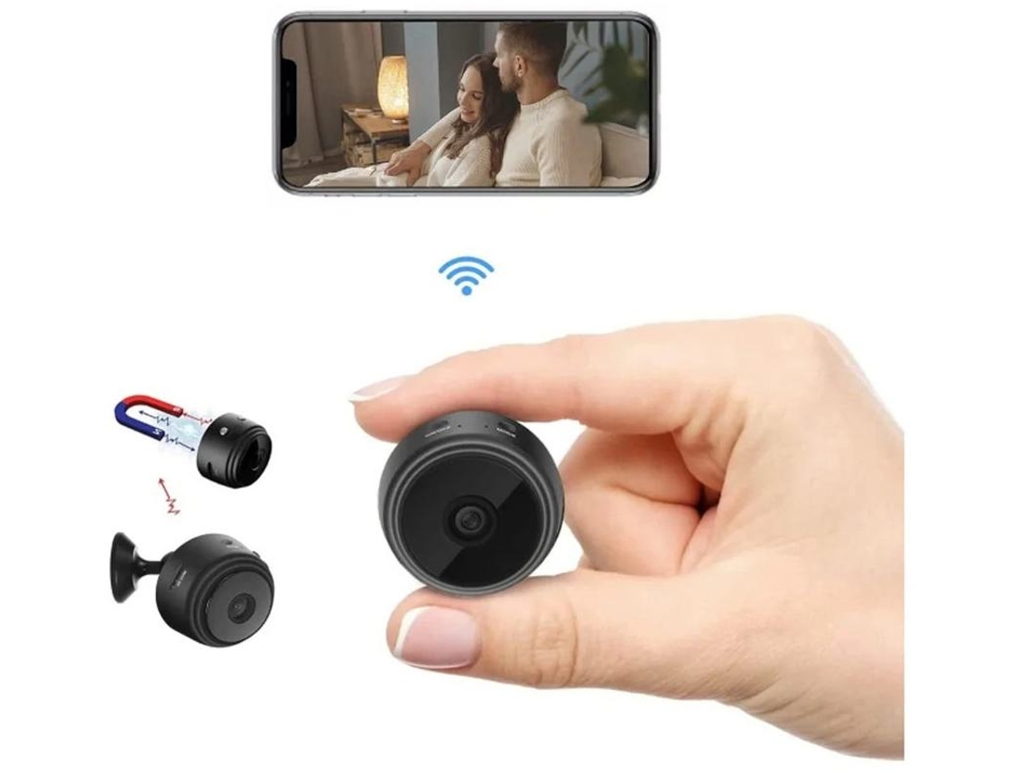 Mini Câmera Wifi Sem Fio Hd 1080p Mobile App Câmera De Segurança Residencial Com Visão Noturna E Detecção De Movimento, Preta Yizhood