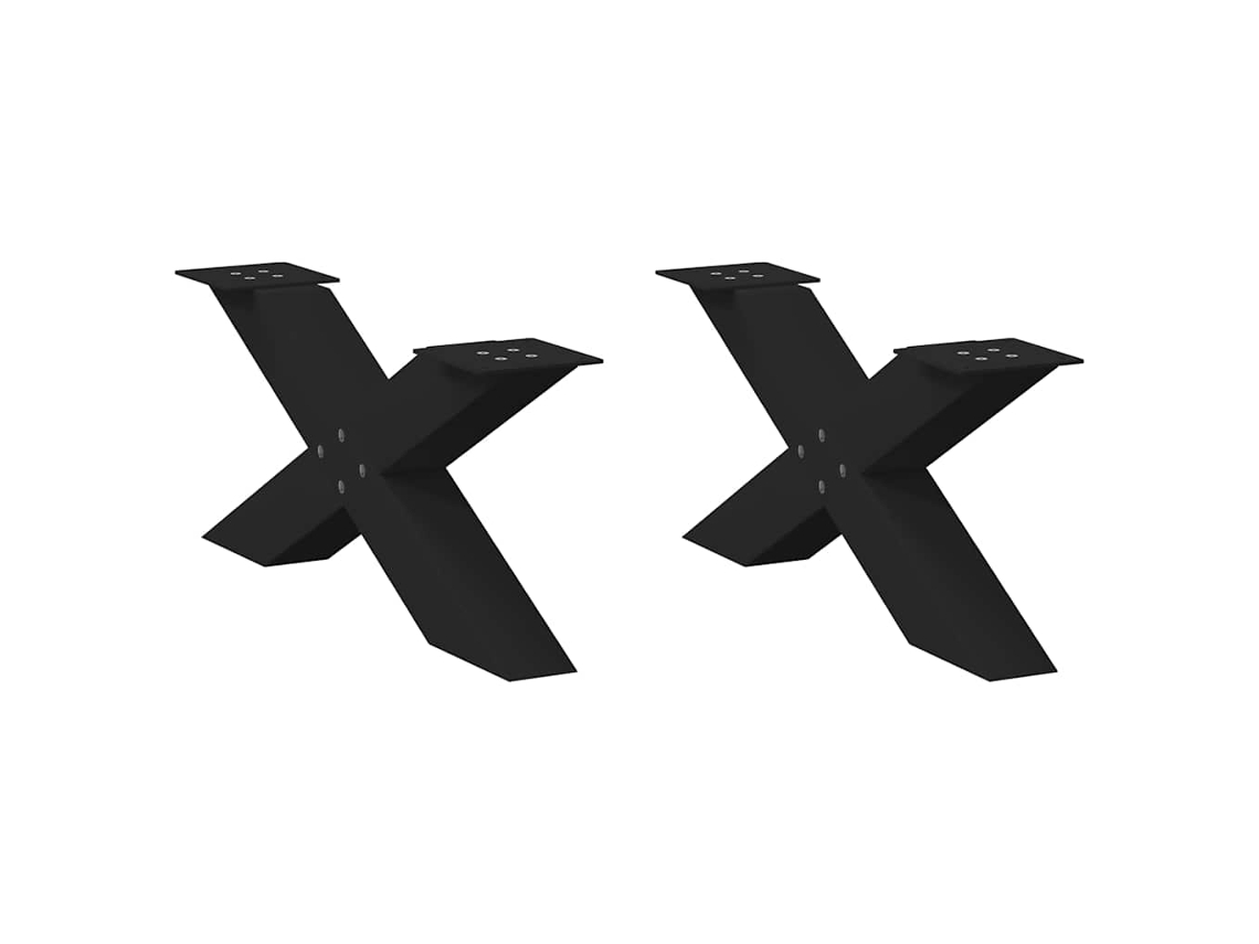 Vidaxl Pés Para Mesa De Centro Em Formato De X, 2 Peças, Preto, 70x(30-31) Cm, Aço