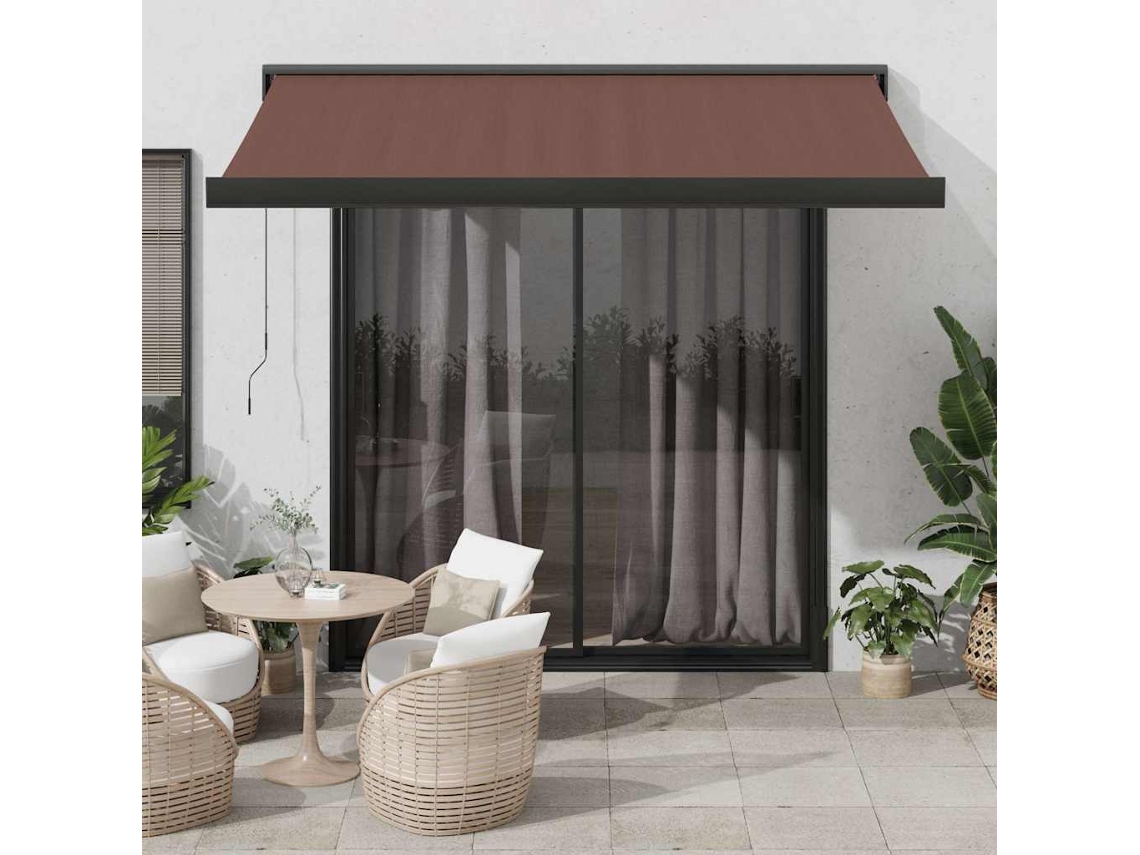 Vidaxl Toldo Retrátil Automático 350x250 Cm Castanho