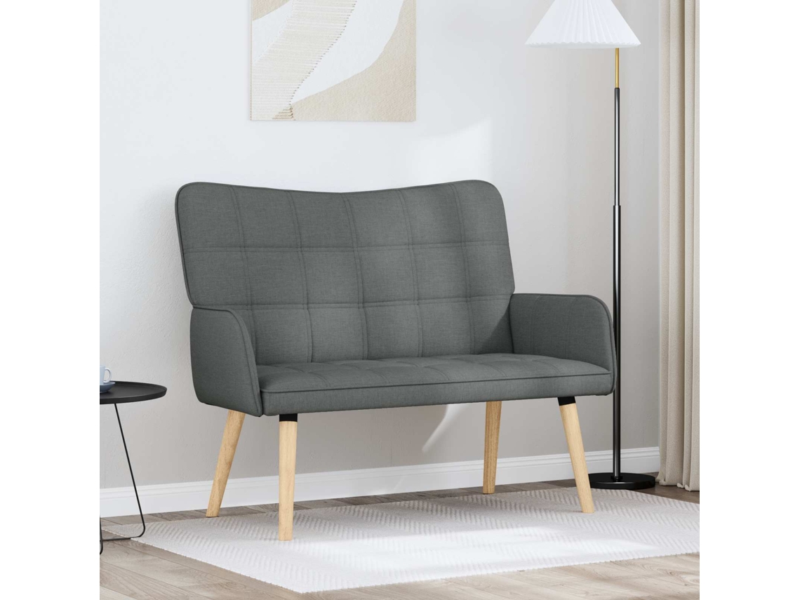 Vidaxl Sofá Para 2 Pessoas Cinzento-escuro 115 X 61 X 87 Cm Tecido