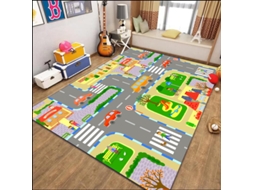 Tapete Para Brincar Chrui - Trânsito Urbano, Lavável E Com Superfície De Secagem Rápida - 60*90cm - Pista 01