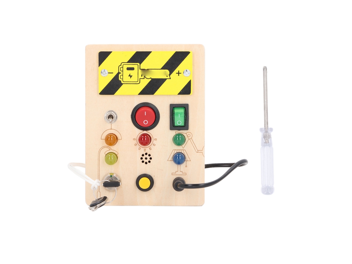Brinquedo De Madeira Led Para Crianças Com Chave E Interruptor De Luz Atividade Sensorial