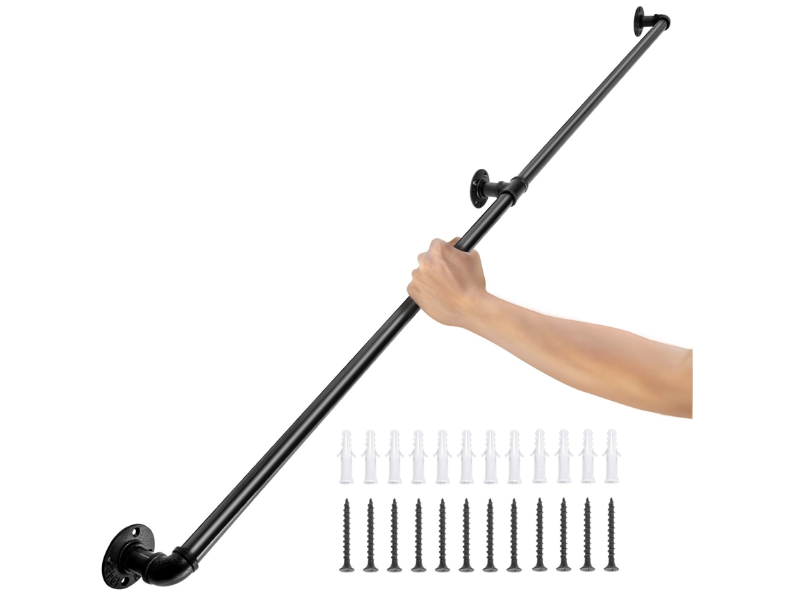 Corrimão de Escada de Tubo Corrimão de Escada de 6 Pés Aço Carbono com Capacidade de Carga de 440Lbs VEVOR