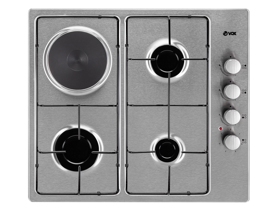 Placa de Gás e Disco VOX EBG 310GIX (Elétrica e Gás BP - 58 cm - Inox)