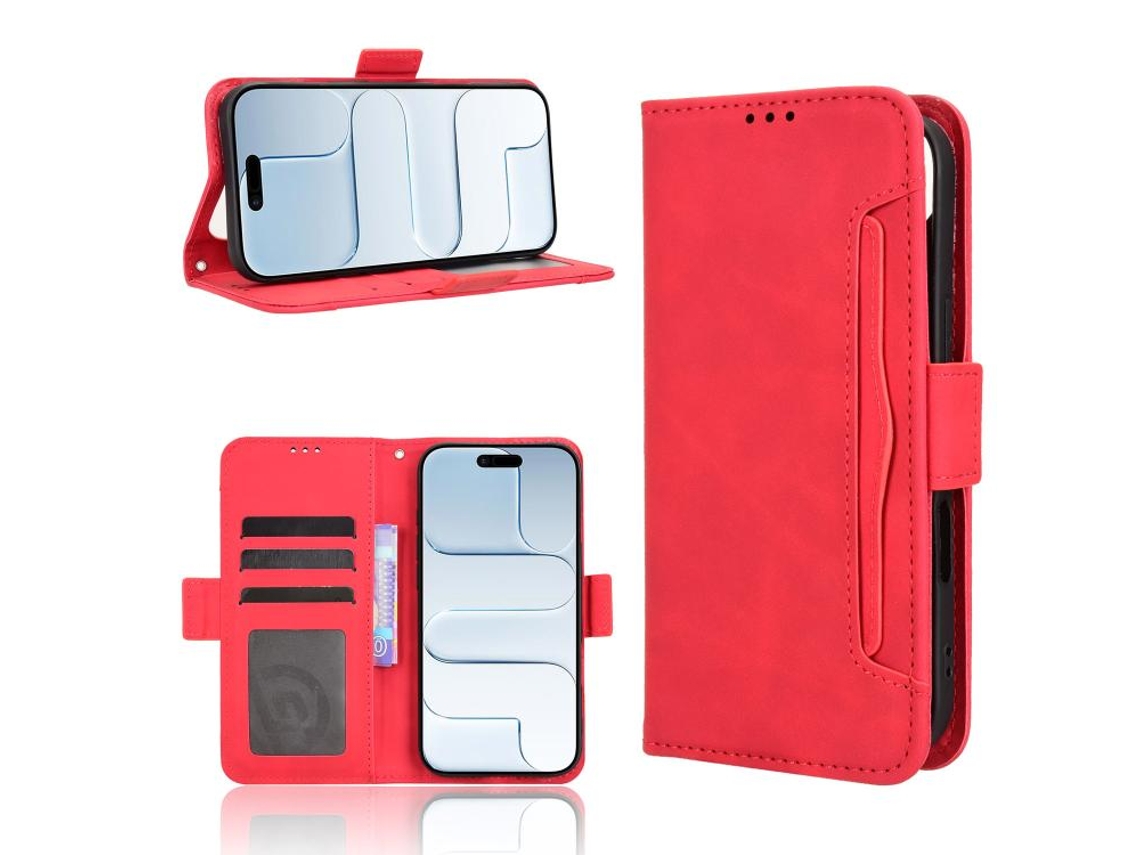 Capa De Couro Genuíno Retro Para Iphone Air - Textura De Pele De Bezerro - Compartimento Multifunções Para Cartões