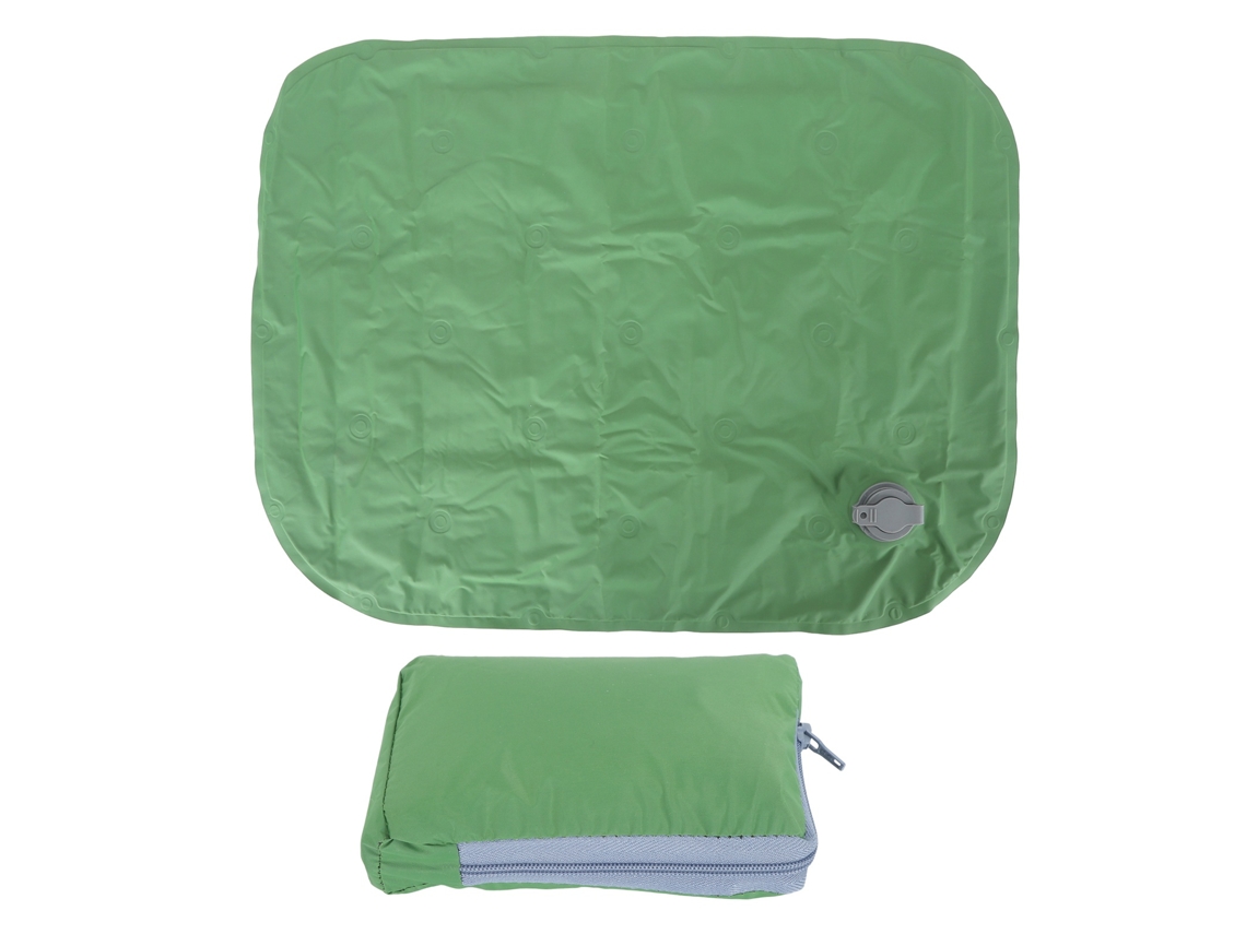 Travesseiro Inflável Leve para Camping Verde