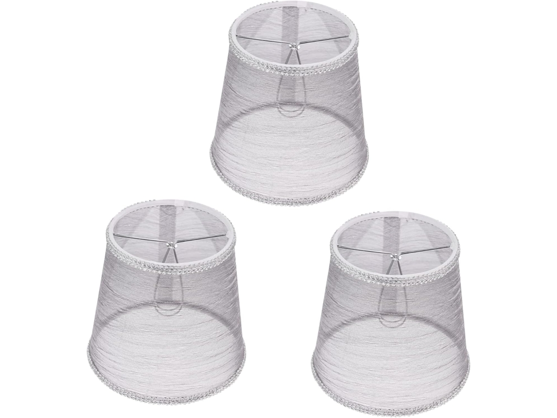 Conjunto De 3 Capas Para Lustre Em Tecido Cinza Transparente, Leves E Compatíveis Com Luminárias De Teto.