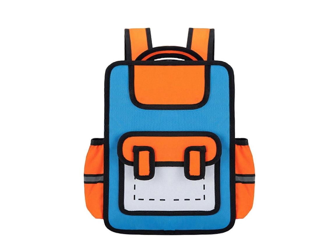 Mochila Infantil Criativa Em 3d Com Desenho Animado, Estilo Anime, Mochila Casual Para Escola E Viagens Curtas, Azul.