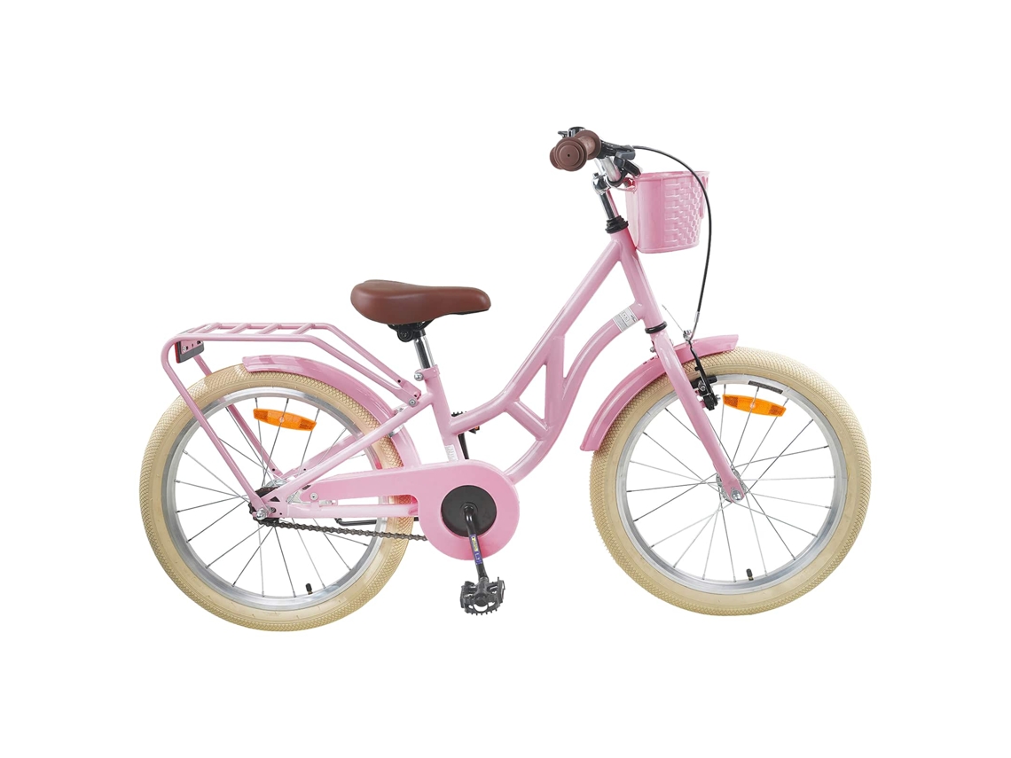 Vidaxl Bicicleta Infantil 24 Polegadas Para 8-12 Anos Rosa Claro