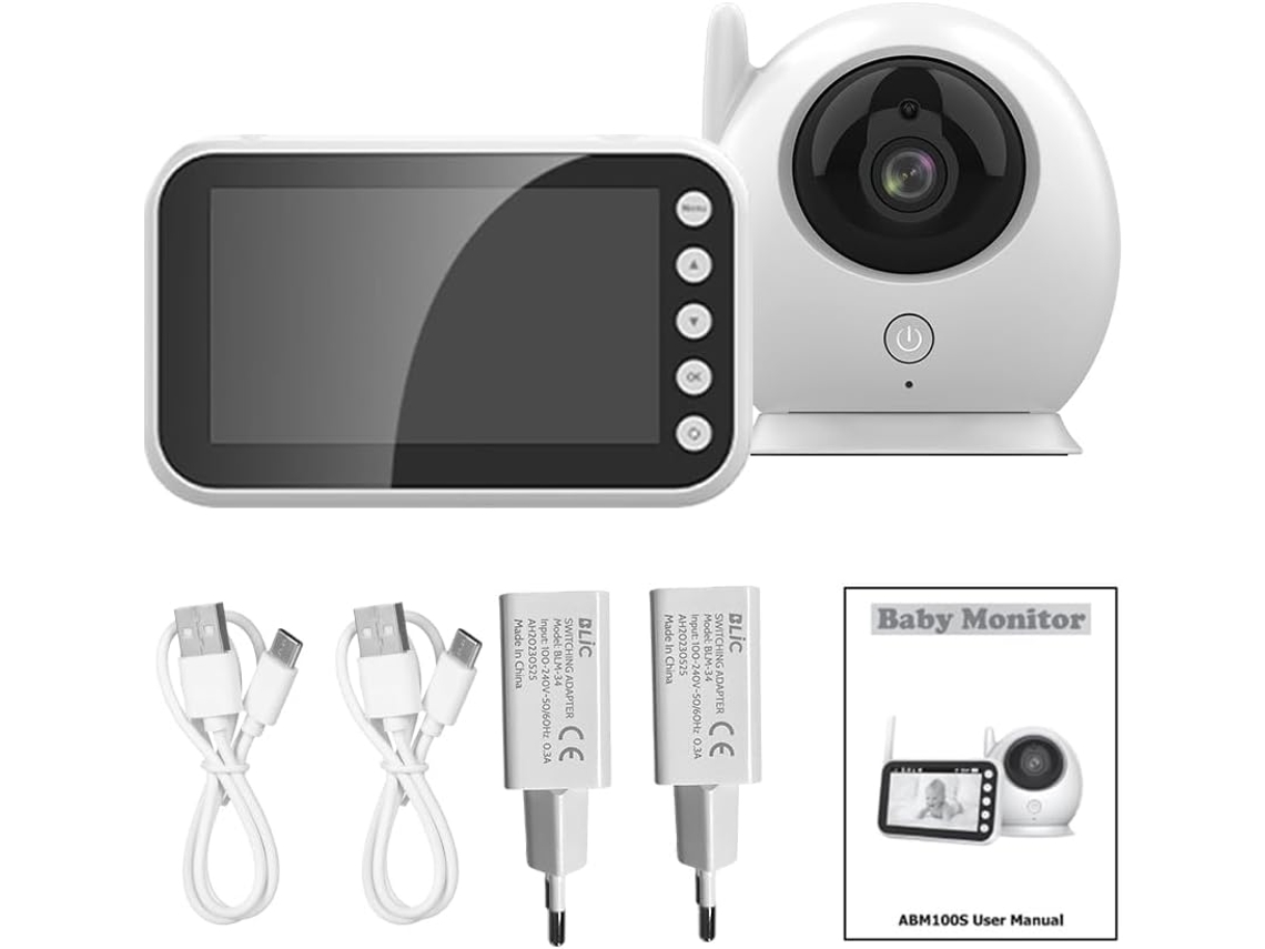 Monitor De 2,4 Ghz Com Câmera 720p, Ecrã Lcd De 4,3 Polegadas, Áudio
