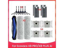 Conjunto De 16 Peças De Escova, Saco De Pó E Filtro Para Aspirador De Pó Ecovacs X8 Pro X8 Plus Ai - Peças De Reposição_ozo