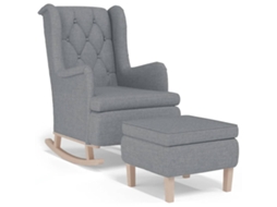 Armchair With Stool, Armchairs With Stools Vidaxl Cinzeto Tecido