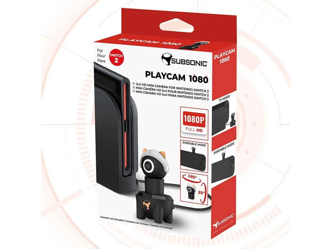 Câmara SUBSONIC Playcam Nintendo Switch 2 (Full HD - 1080p - Rosa)