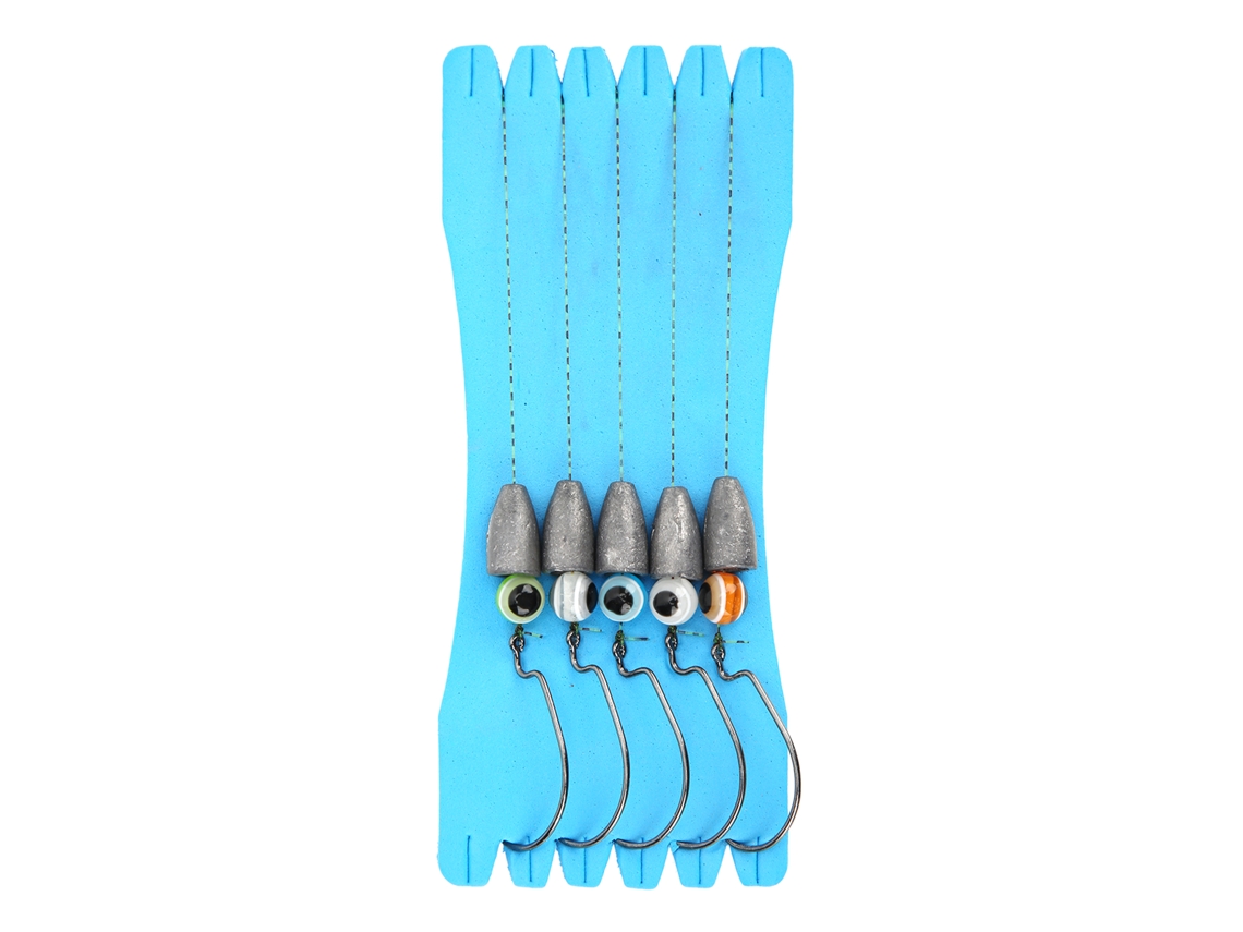 Anub anzóis de Pesca Jig com Linha de Nylon e Olhos 3d Aço Inoxidável para Agua Doce Salgada Bass Truta Crappie