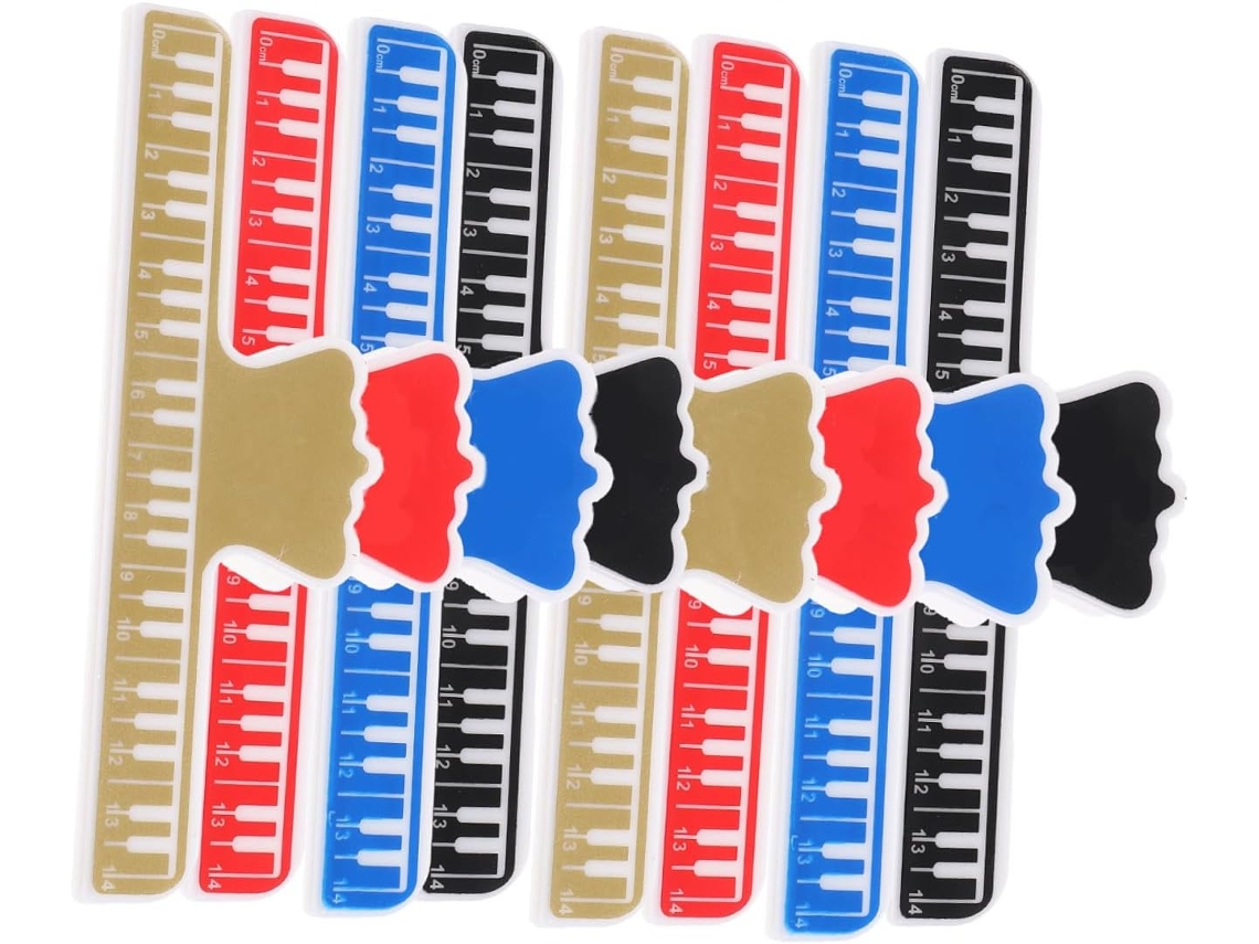Conjunto de 8 alfinetes de ABS para partituras, fáceis de transportar e seguros, ideais para livros e partituras de piano.