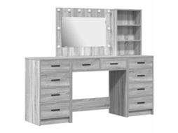 Conjunto de 3 penteadeiras com gaveta Cinza Sonoma MAISON EXCLUSIVE em madeira tratada
