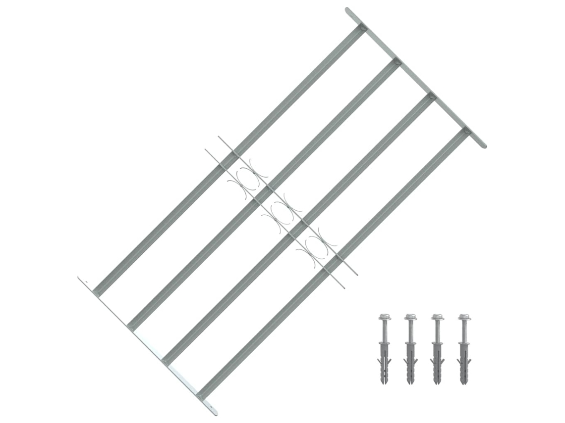 Vidaxl Grelha Segurança Ajustável P/ Janelas Com 4 Traves 700-1050 Mm