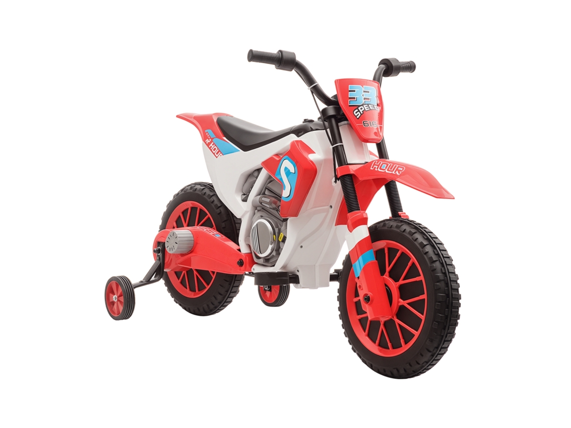 Motocicleta Elétrica Infantil para Crianças a Partir de 3 Anos, 12v, com 2 Rodinhas de Equilíbrio, Velocidade de 3 a 8 Km/h, Partida Suave, 106.