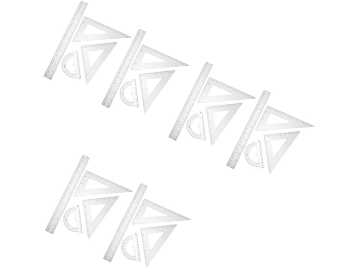 Conjunto De 6 Réguas De Plástico Transparente Angooily: Transferidor