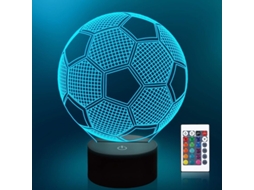 Lâmpada De Noite Futebol 3d Ilusão Para Crianças 16 Led Mudança De Cor Presente Aniversário Natal